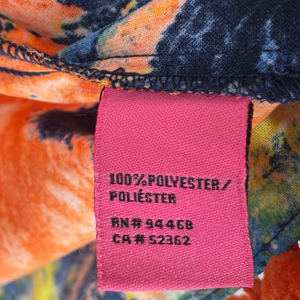Betsey Johnson Vibrant Floral Tie Back Tunic w/Ruffled Bell Sleeves Size L - Picture 3 of 10
